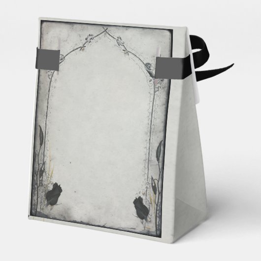 Gothic Zwart Roos Trellis Bruiloft Favor Box Bedankdoosjes (Achterkant)