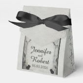 Gothic Zwart Roos Trellis Bruiloft Favor Box Bedankdoosjes (Voorkant Zijde)