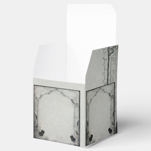 Gothic Zwart Roos Trellis Bruiloft Favor Box Bedankdoosjes (Geopend)