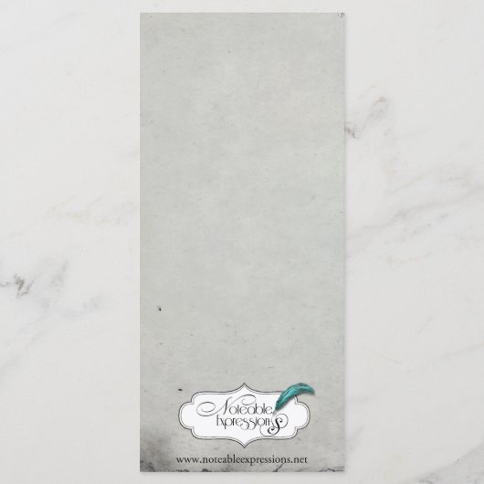 Gothic Zwart Roos Trellis Bruiloft Menu (Achterkant)