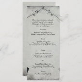 Gothic Zwart Roos Trellis Bruiloft Menu (Voorkant / Achterkant)