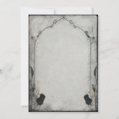 Gothic zwart Roos Trellis bruiloft uitnodiging (Achterkant)