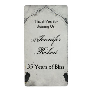 Gothic Zwart Roos Trellis Jubileum Wijnlabel Etiket