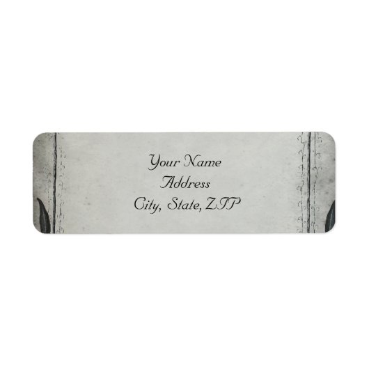 Gothic Zwart Roos Trellis Retouradres Etiket (Voorkant)