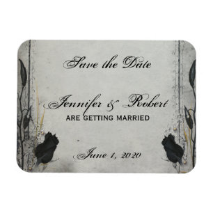 Gothic Zwart Roos Trellis Save the Date Magneet