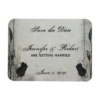 Gothic Zwart Roos Trellis Save the Date Magneet