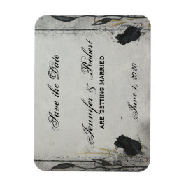 Gothic Zwart Roos Trellis Save the Date Magneet
