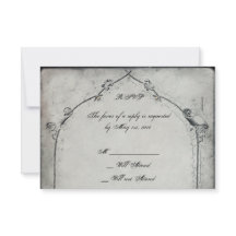 Gothic Zwart Roos Trellis Wedding Response Kaart