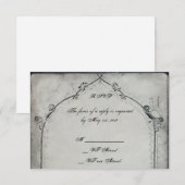 Gothic Zwart Roos Trellis Wedding Response Kaart (Voorkant / Achterkant)