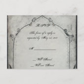 Gothic Zwart Roos Trellis Wedding RSVP Uitnodiging Briefkaart (Voorkant)