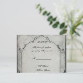Gothic Zwart Roos Trellis Wedding RSVP Uitnodiging Briefkaart (Staand voorkant)