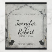 Gothic Zwart Roos Trellis Wijnlabel Wijn Etiket (Enkel label)