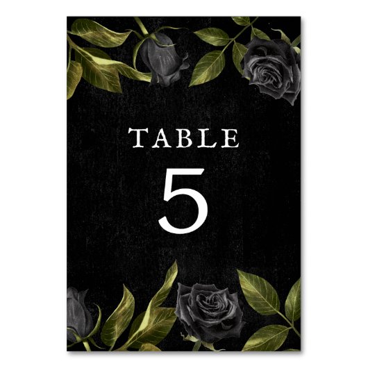 Gothic Zwart Roos Vrijgezellenfeest Kaart (Voorkant)