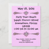 Gothic Zwart Roze Zon Godin Uitnodigingen (Achterkant)