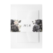 Gothic  Zwart Rozen Invitation Belly Band Uitnodigingen Wikkel (Voorkant Voorbeeld)