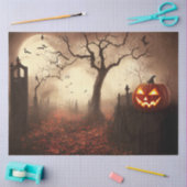 Gothic Zwart Sinaasappel Pompoen Decoupage Tissuepapier (Craft)