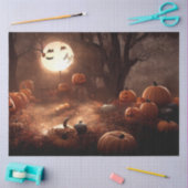 Gothic Zwart Sinaasappel Pompoen Decoupage Tissuepapier (Craft)