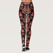 Gothic zwart Sinaasappel spookpatroon Leggings (Achterkant)
