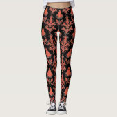 Gothic zwart Sinaasappel spookpatroon Leggings (Voorkant)