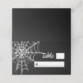 Gothic Zwart Spooky Halloween Bruiloft Plaatskaartje (Buitenkant ongevouwen)