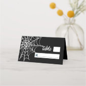 Gothic Zwart Spooky Halloween Bruiloft Plaatskaartje (Voorkant)