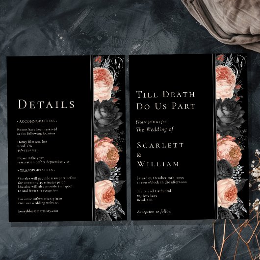 Gothic  zwart tot de dood bruiloft alles in één kaart