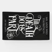 Gothic zwart tot de dood ons deel bruiloft banner (Horizontaal)