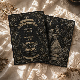 Gothic Zwart Tot de Dood Ons Scheidt Tarot Bruilof Kaart