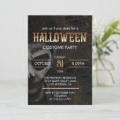 Gothic Zwart Volwassen Halloween Enge Kostuumparti Kaart (Staand voorkant)