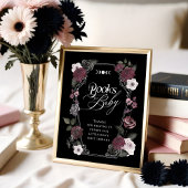 Gothic Zwart Waterverf Bloemen Boeken voor Baby Si Poster