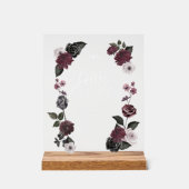 Gothic Zwart Waterverf Bloemen Cadeaus & Kaarten Acryl Bord (Voorkant)