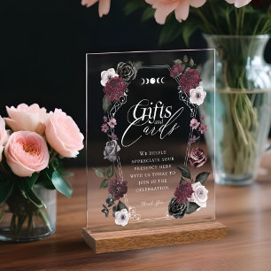 Gothic Zwart Waterverf Bloemen Cadeaus & Kaarten Acryl Bord