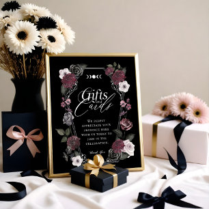 Gothic Zwart Waterverf Bloemen Cadeaus & Kaarten S Poster