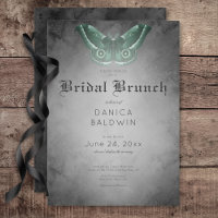 Gothic Zwart Waterverf Groene Moth Bruidsbrunch