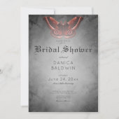 Gothic zwart Waterverf rood mot Vrijgezellenfeest Kaart (Voorkant)