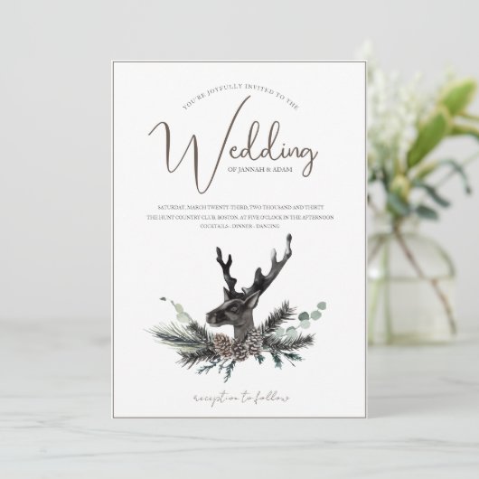 Gothic Zwart Wit Beste Hoofd Kerstmis Bruiloft Kaart (Staand voorkant)