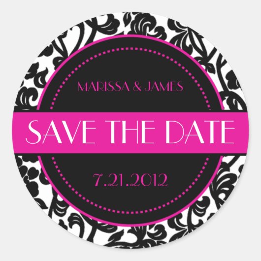 Gothic Zwart & Wit Bloeiende Envelopverbindingen Ronde Sticker (Voorkant)