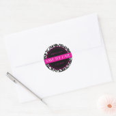 Gothic Zwart & Wit Bloeiende Envelopverbindingen Ronde Sticker (Envelop)