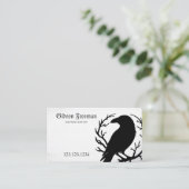 Gothic Zwart-wit Crow Silhouet Tattoo Visitekaartje (Staand voorkant)