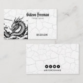 Gothic Zwart & Wit Dragon Tattoo Artist Visitekaartje (Voorkant / Achterkant)