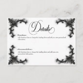 Gothic Zwart & Wit Filigraan Hart Details Informatiekaartje (Voorkant)