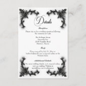 Gothic Zwart & Wit Filigraan Hart Details Informatiekaartje (Voorkant)