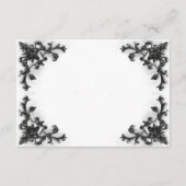 Gothic Zwart & Wit Filigraan Hart Ontvangst Informatiekaartje (Achterkant)
