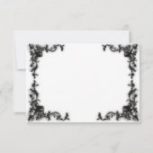 Gothic zwart & wit filigraan hart QR-code RSVP Kaartje (Achterkant)