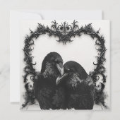 Gothic zwart & wit filigraan hart Vrijgezellenfees Kaart (Achterkant)