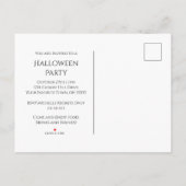 Gothic Zwart Wit Halloween Party Uitnodiging Briefkaart (Achterkant)
