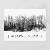 Gothic Zwart Wit Halloween Party Uitnodiging Briefkaart (Voorkant)
