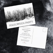 Gothic Zwart Wit Halloween Party Uitnodiging Briefkaart