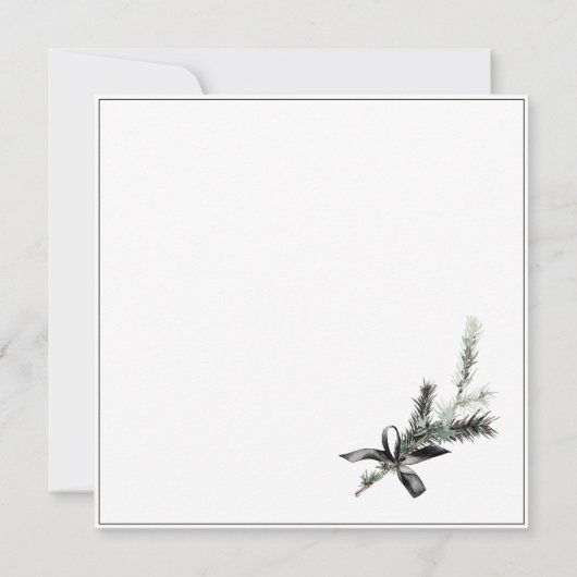 Gothic Zwart-wit Kerst Tak Bruiloft Bedankkaart (Achterkant)