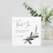 Gothic Zwart-wit Kerst Tak Bruiloft Bedankkaart (Staand voorkant)